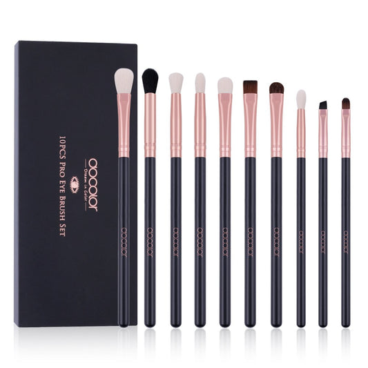 Docolor eyeshadow brush set in rose-gold black design for sleek makeup application