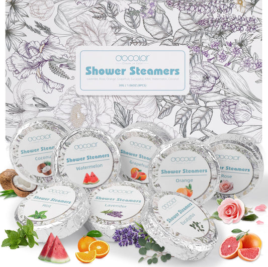 docolor shower steamers 12-pack packaging, gift-ready spa moment