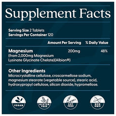 Close-up of Doctor's Best magnesium glycinate lysinate tablets