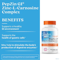Close-up of zinc and L-carnosine ingredients in PepZin GI