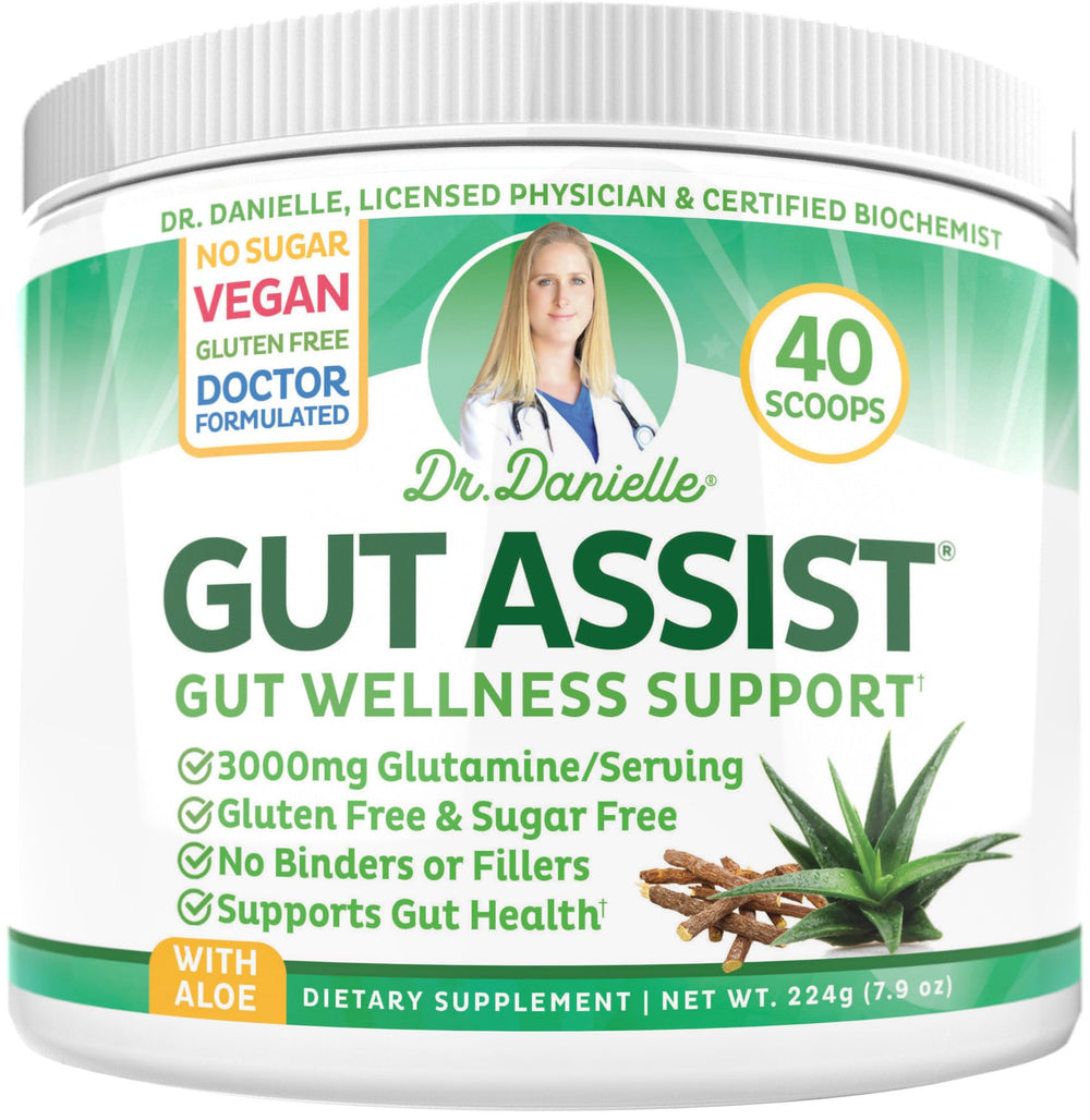 Doctor Danielle Gut Assist bottle front label showcasing daily gut support.