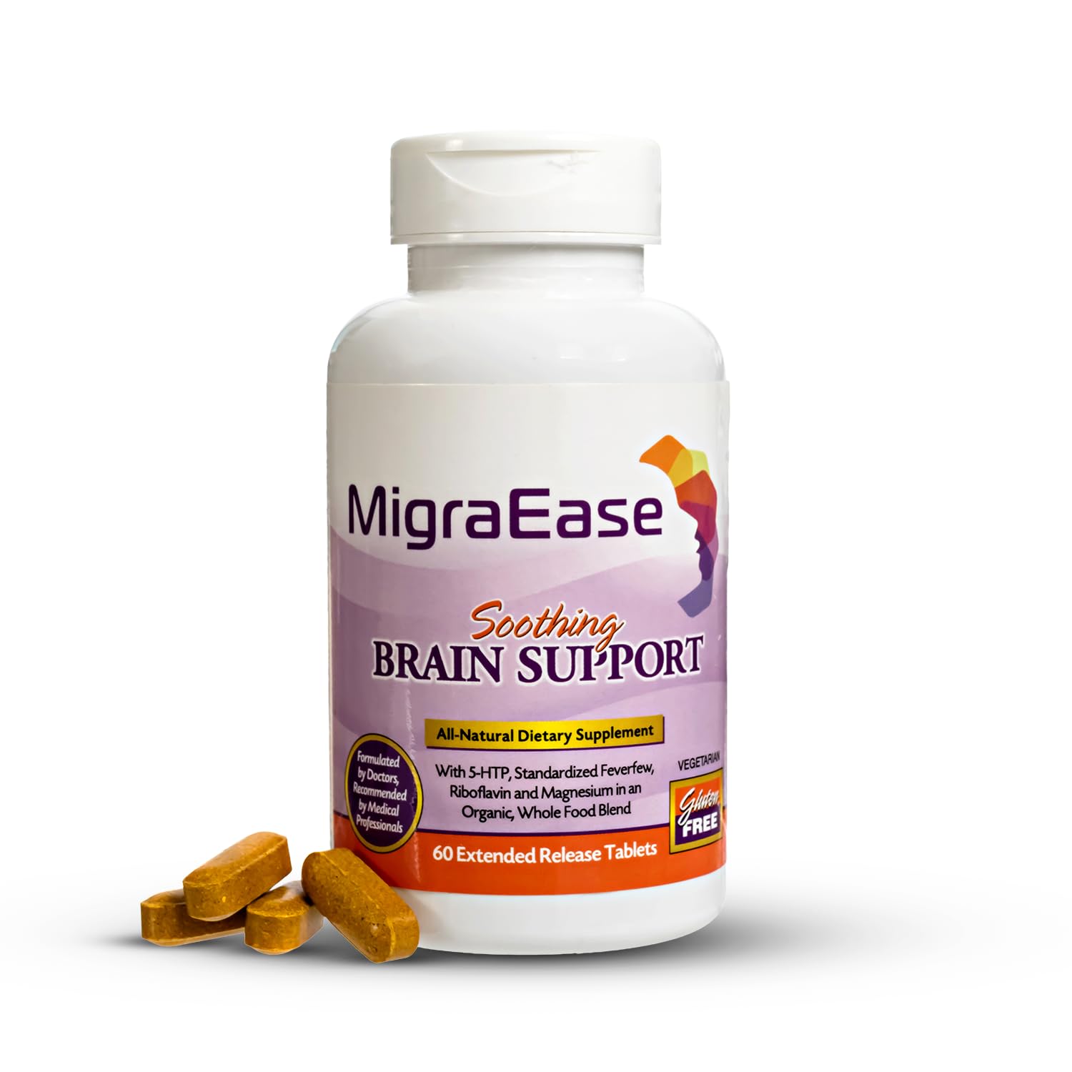 Front view of Doctor Knowles Migraine Supplement bottle