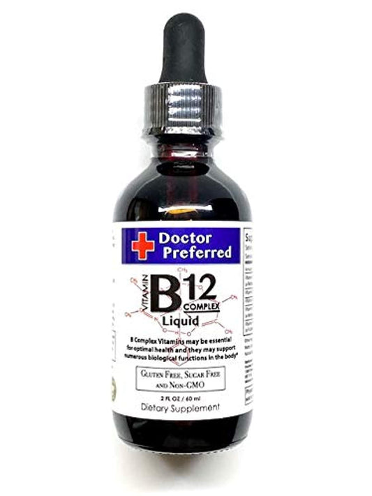 Vitamin B12 complex sublingual drops bottle with label