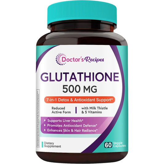 Doctor's Recipes Glutathione 500mg 60 vegan capsules container