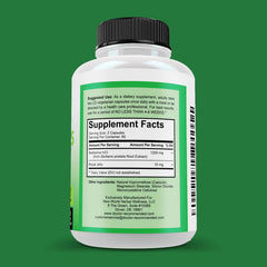 Back label showing ingredients and supplement facts