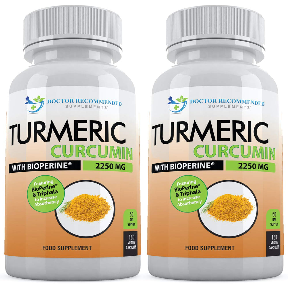 Doctor Recommended Supplements Turmeric Curcumin bottle for daily wellness and high-potency capsules.