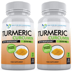 Doctor Recommended Supplements Turmeric Curcumin bottle for daily wellness and high-potency capsules.