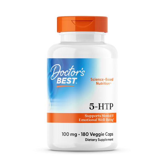 Doctor's Best 5-HTP 180 veggie capsules bottle front view