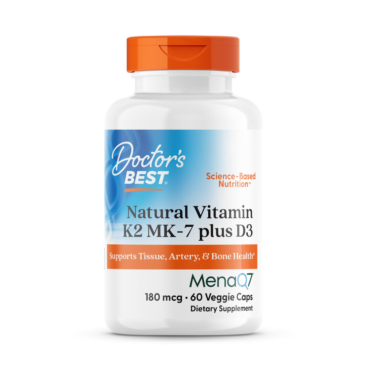 Doctor's Best Vitamin K2 MK-7 + D3 bottle with 60 veggie capsules