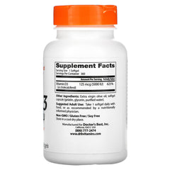 Vitamin D3 125 mcg (5000 IU) softgels – 2-pack bottle image