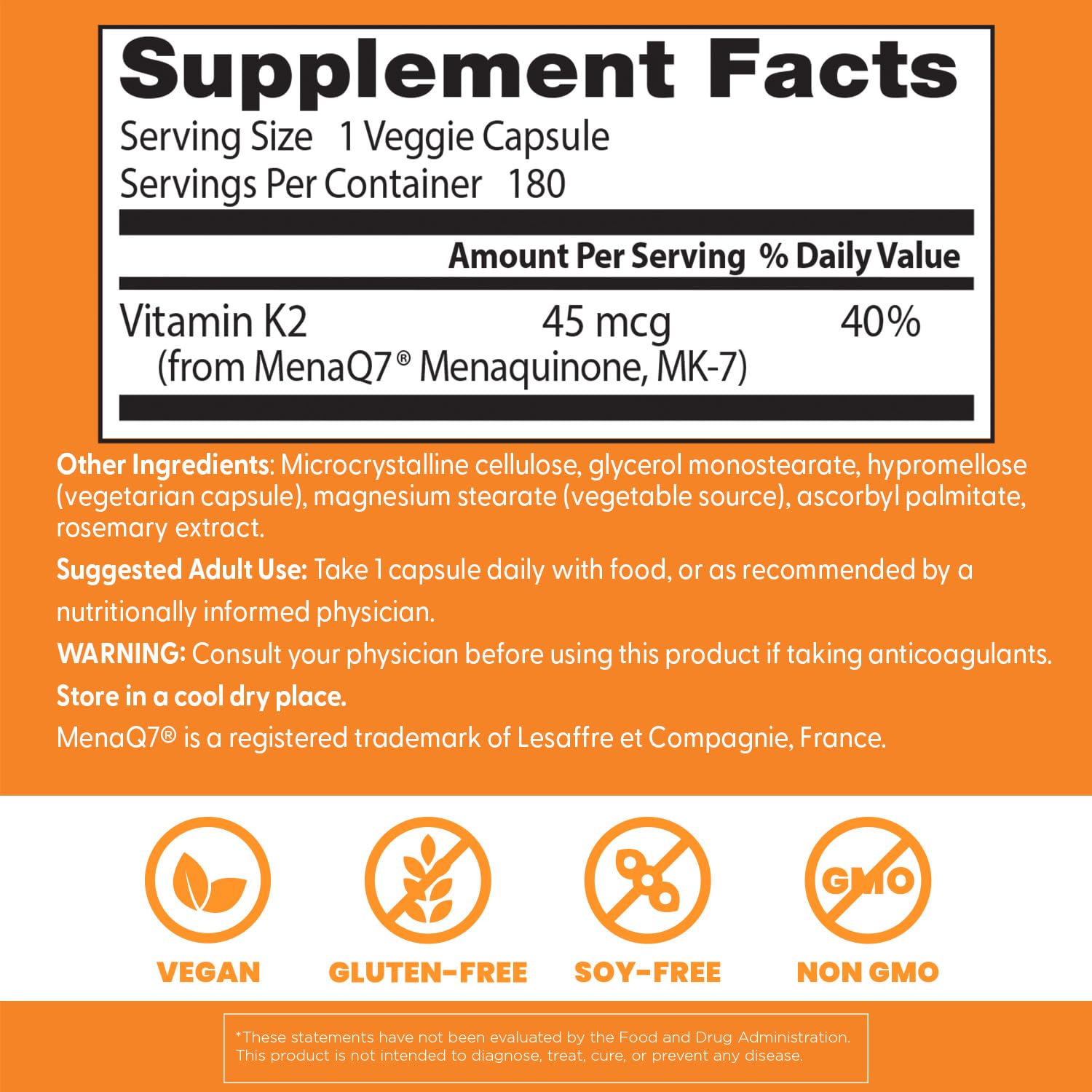 Vitamin K2 MK-7 capsules shown with bottle