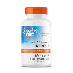 Front view of Doctor's Best Vitamin K2 MK-7 180-count bottle