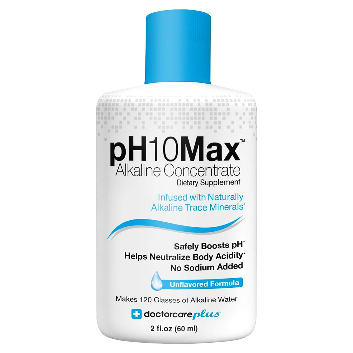 DoctorCare Plus pH Alkaline Water Drops bottle on white background