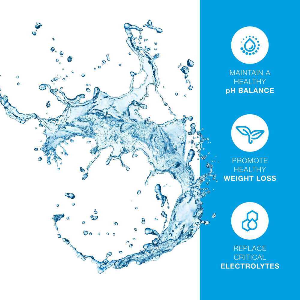 Concept image of hydration and minerals from alkaline water