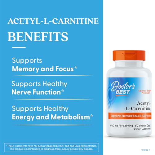 Label showing ingredients for Doctors Best ALC