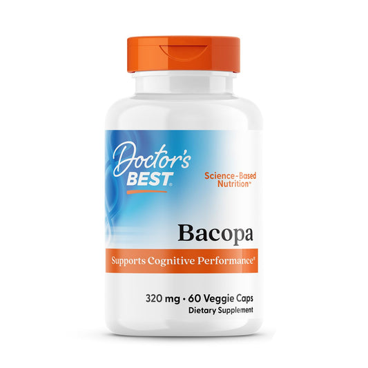 Doctor's Best Bacopa with Synapsa bottle showing 60 veggie caps
