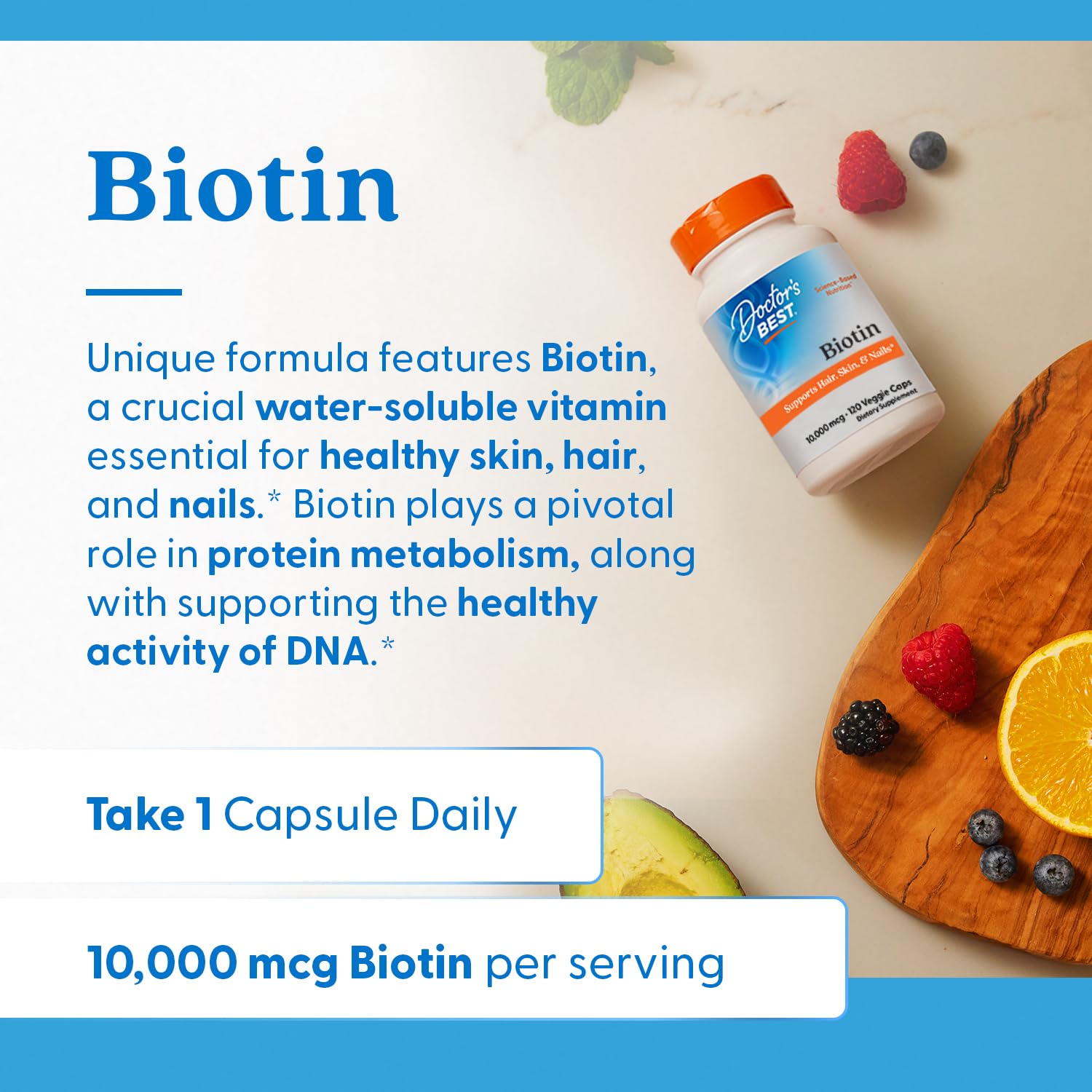 Doctor's Best Biotin 10,000 mcg dosage information