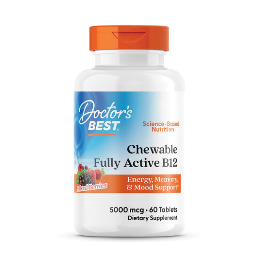 Front label of Doctors Best Chewable Methyl B12 bottle