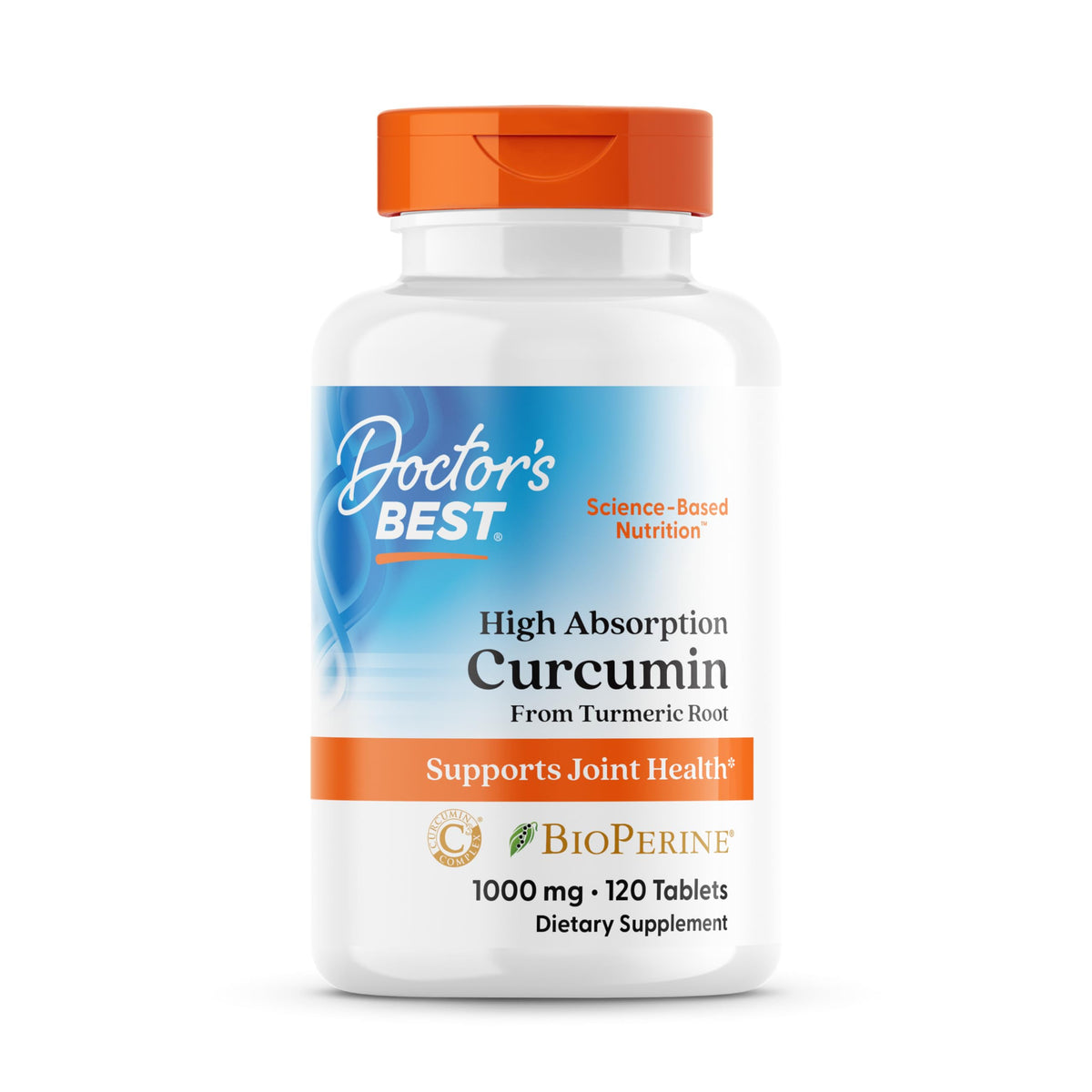 Bottle of Doctor's Best Curcumin C3 Complex with BioPerine 1000 mg