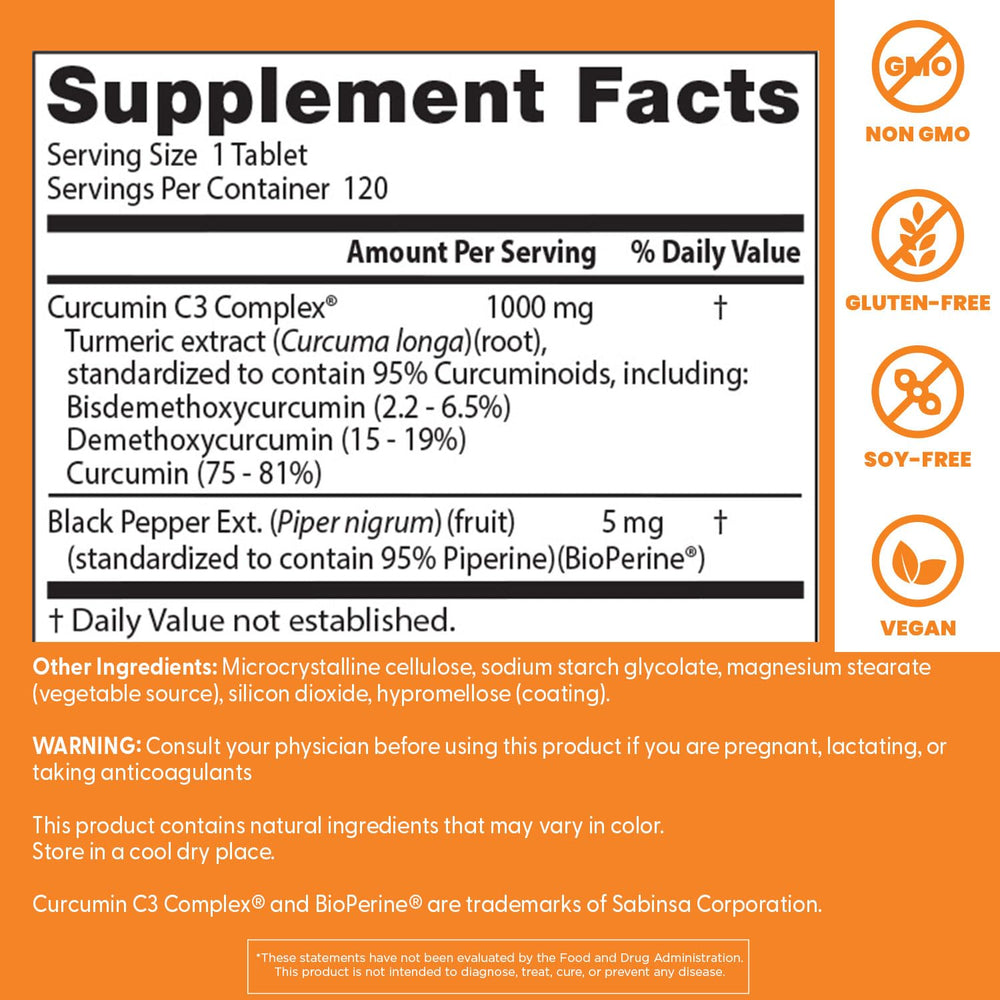 Turmeric root and supplement bottle on white background