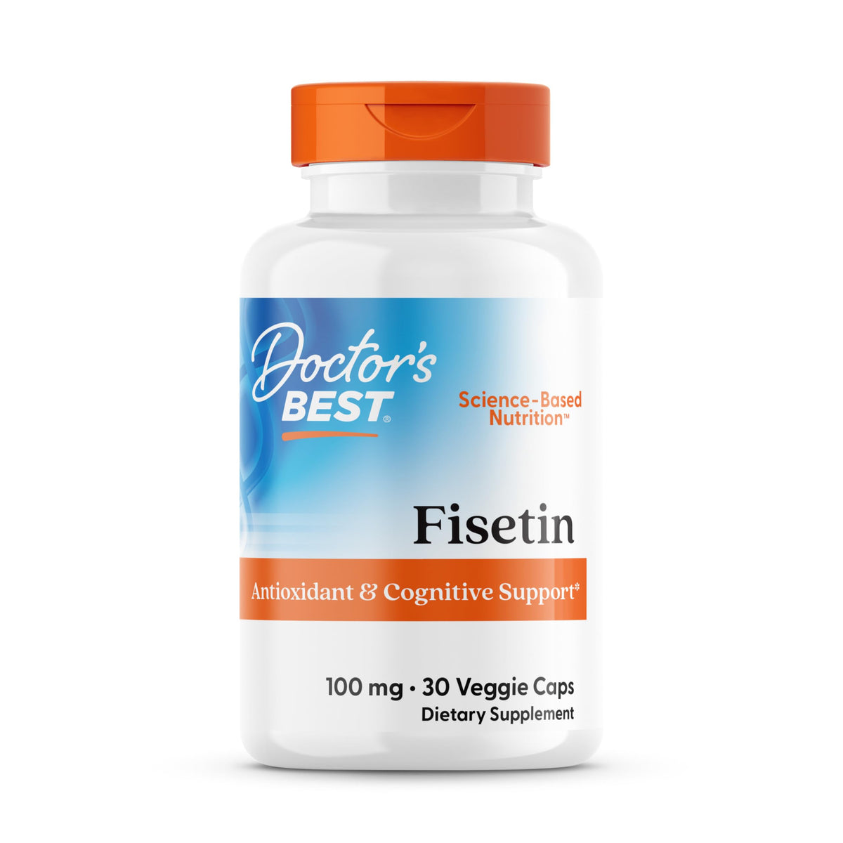 Bottle of Doctor's Best Fisetin with Novusetin 100 mg 30-count