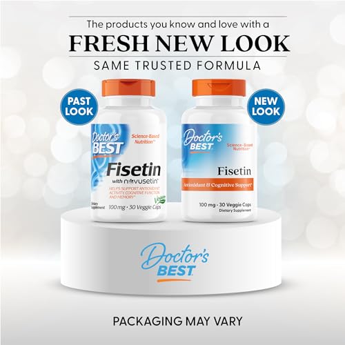 Close-up view of Doctor's Best Fisetin capsules