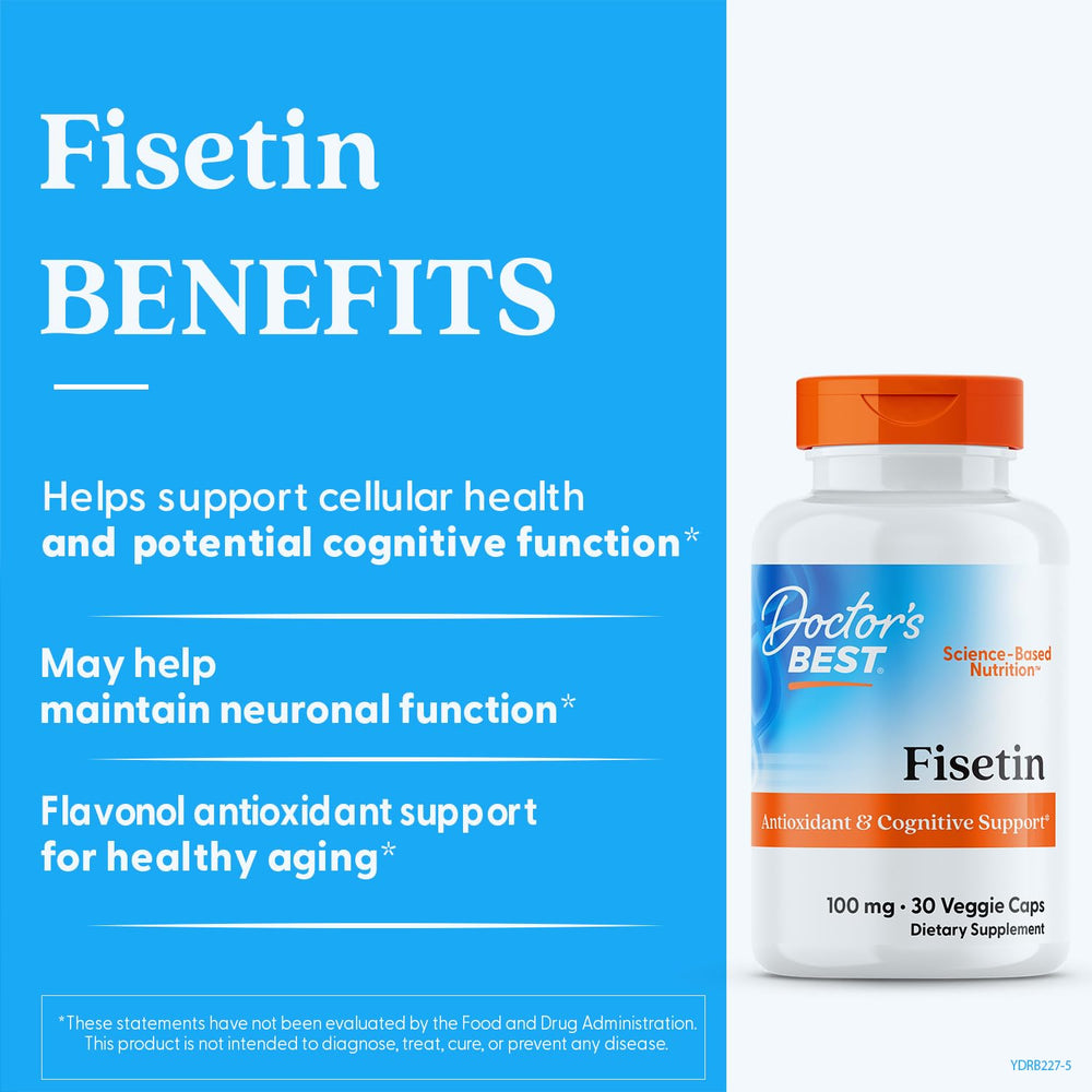 Packaging box for Doctor's Best Fisetin with Novusetin