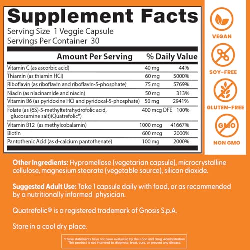 Label highlighting 1000 mcg fully active B12