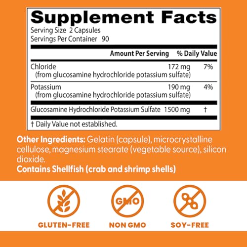 Supplement facts panel for Doctor's Best Glucosamine
