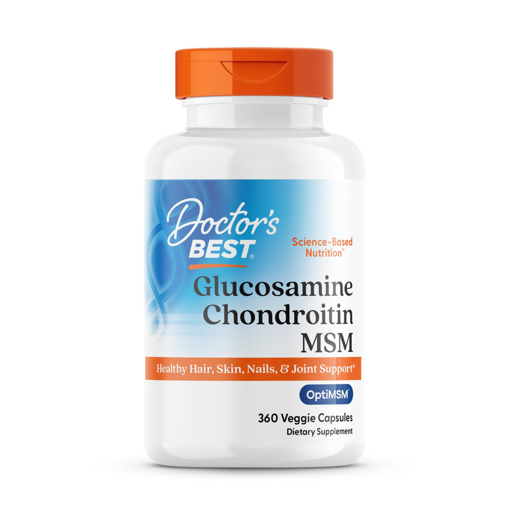 Doctor's Best Glucosamine Chondroitin MSM capsules with OptiMSM — 360-count bottle