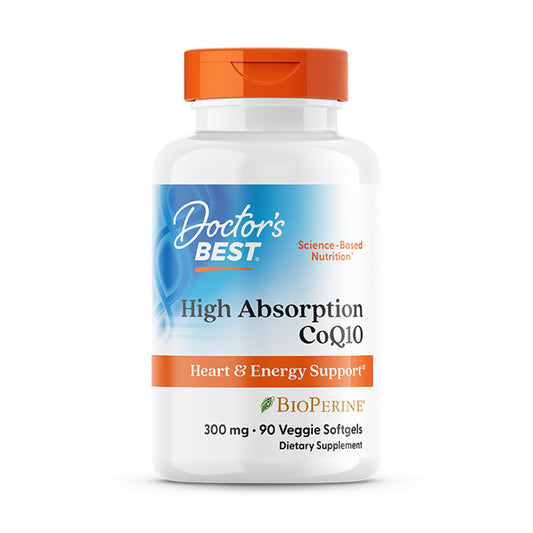 Doctor's Best High Absorption CoQ10 bottle with Bioperine