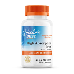Bottle of Doctor's Best High Absorption Iron with Ferrochel 27 mg
