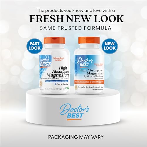 Back of Doctor's Best High Absorption Magnesium Lysinate Glycinate bottle with supplement facts