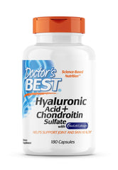 Front view of Doctor's Best Hyaluronic Acid with BioCell Collagen 180-count bottle