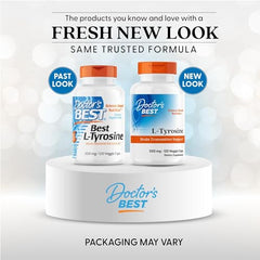 Front view of Doctors Best L-Tyrosine 500 mg bottle