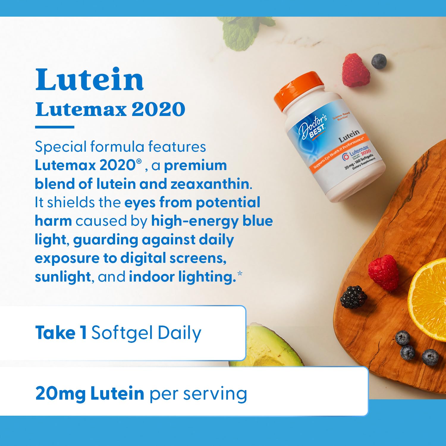 Lutemax 2020 logo on packaging