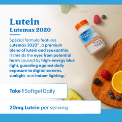 Lutemax 2020 logo on packaging