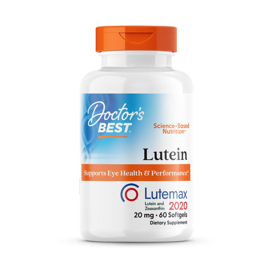 Front view of Doctors Best Lutein with Lutemax 2020 bottle
