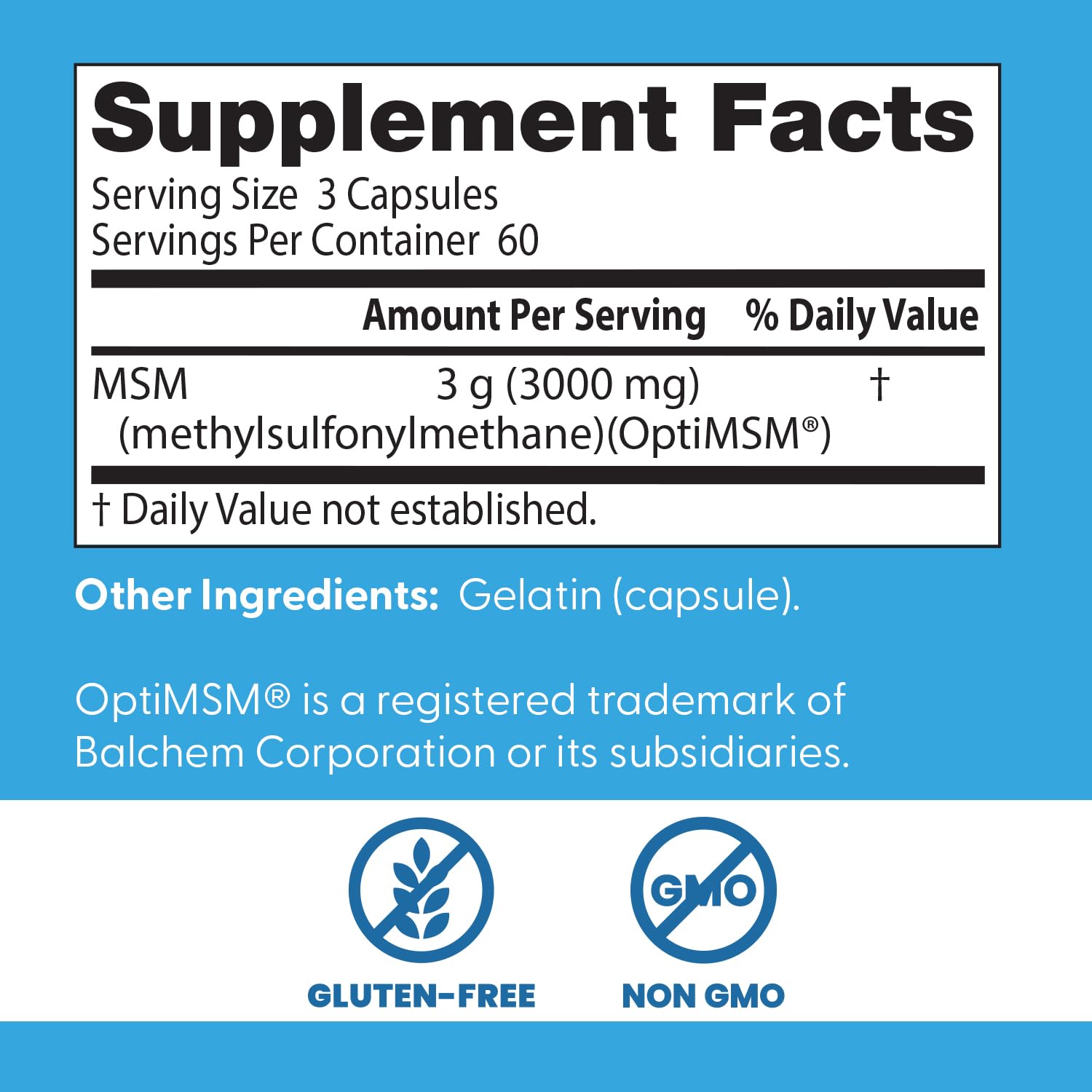 Serving size illustration showing 3000 mg per serving