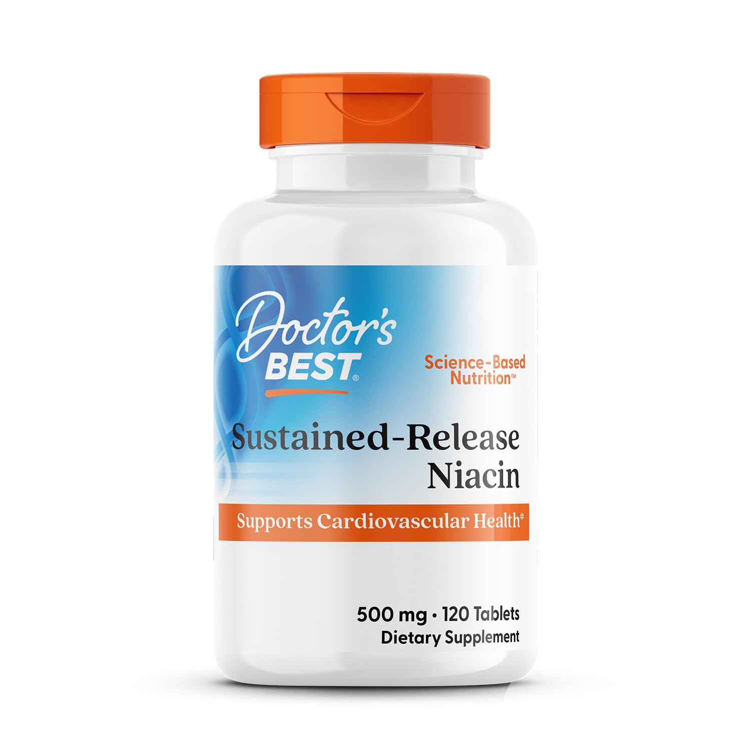 Bottle of Doctors Best Sustained-Release Niacin with niaXtend