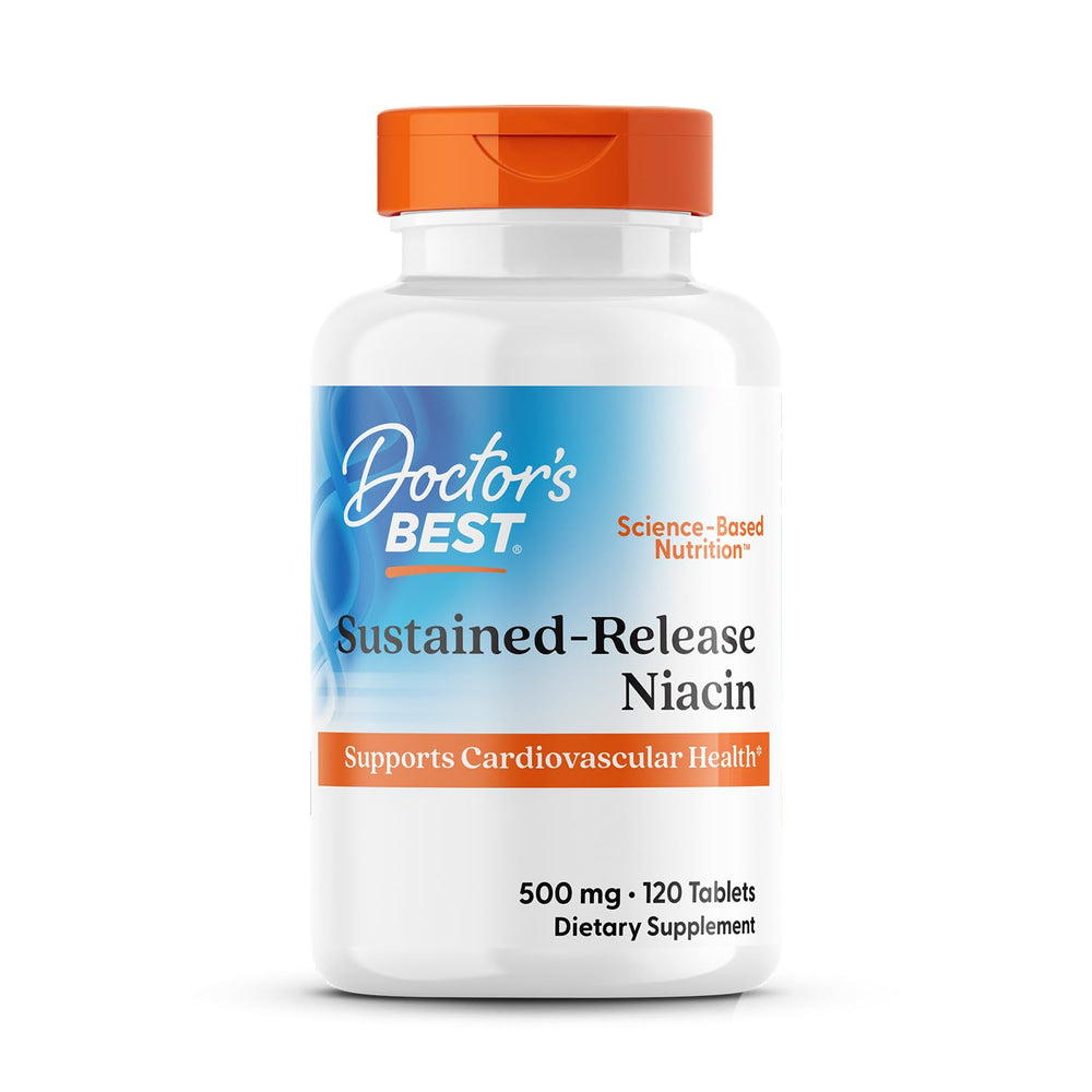 Bottle of Doctors Best Sustained-Release Niacin with niaXtend