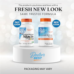 Close-up of 8-hour extended-release Niacin tablets