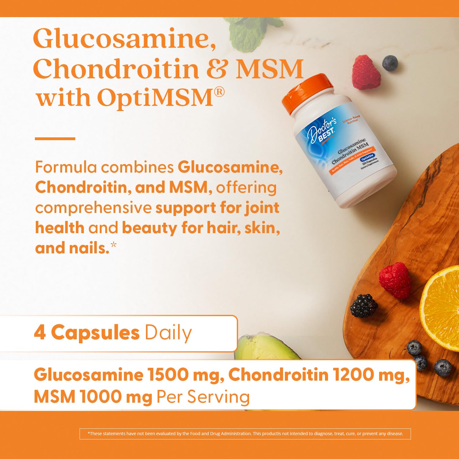 OptiMSM graphic illustrating purity and bioavailable sulfur