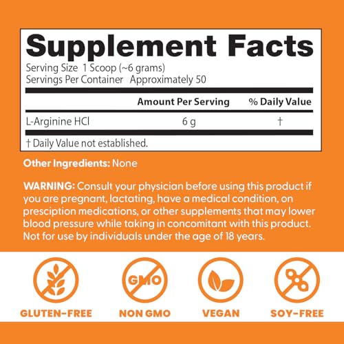 Serving size for Doctors Best Pure L-Arginine Powder
