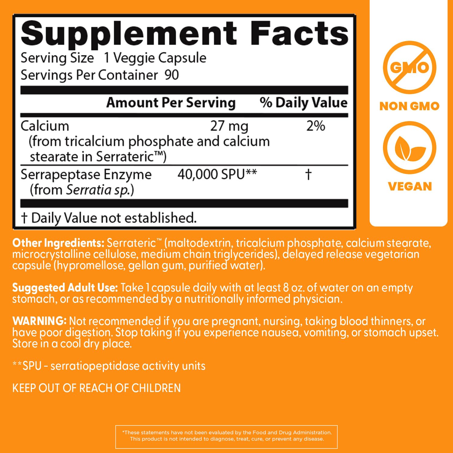 Doctor's BEST Serrapeptase capsules closeup, illustrating high-potency 40,000 SPU for potential protein breakdown.