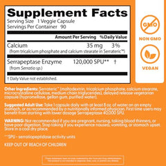 Doctor's Best Serrapeptase capsules closeup highlighting enzyme potency.