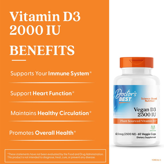 Vitashine vegan D3 2500 IU bottle label close-up