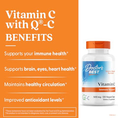 Doctor's Best Vitamin C 500 mg showing immune support text