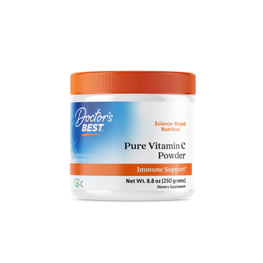 Front view of Doctor's Best Vitamin C Powder with Q-C 250g