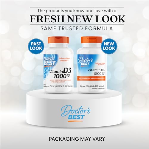 Close-up of Doctor's Best Vitamin D3 1000 IU softgels